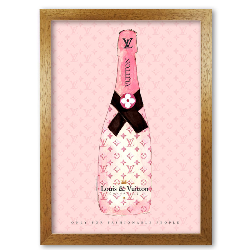 LV Fashion Champagne - Print, Honey Oak, 42 cm H x 29.7 cm W x 5 cm D