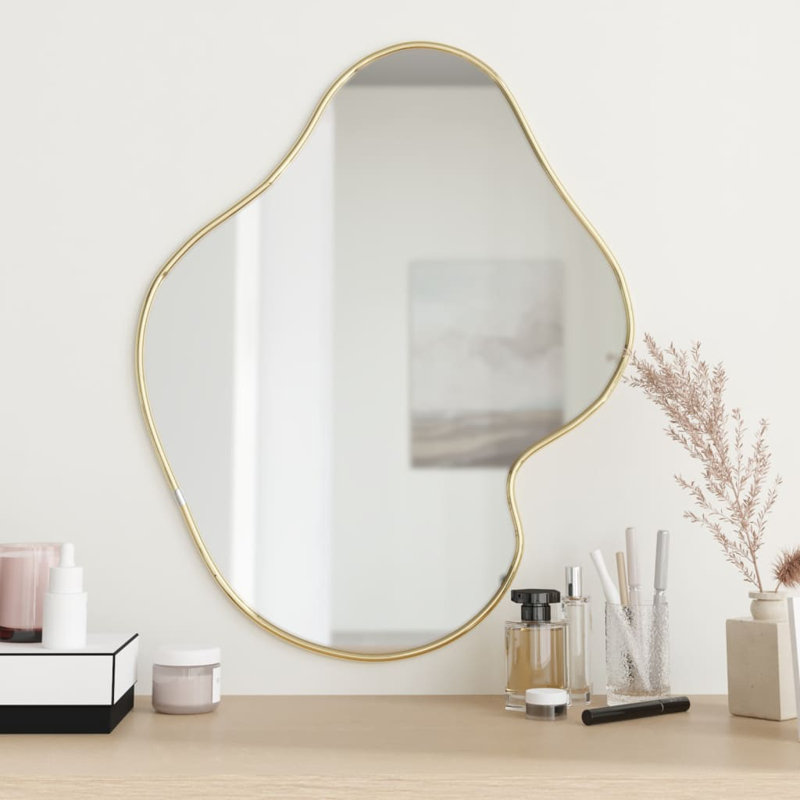 Miroir d'appoint mural Herreravega, Or, 23,6 po x 19,7 po