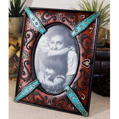 Effrosini Blue and Brown Single Picture Frame