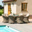 Balch 8 Seat Round Rattan Fire Pit Dining Set - with Lazy Susan