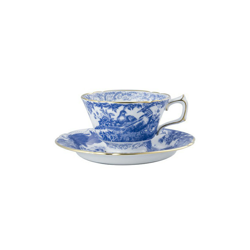 Aves Bone China Teacup, Blue