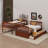 Bunk Beds With 2 Storage Drawers, Solid Wood Bunk Bed With Ladder And Safety Guardrail, Convertible Bunk Beds-1770547430-1770547432
