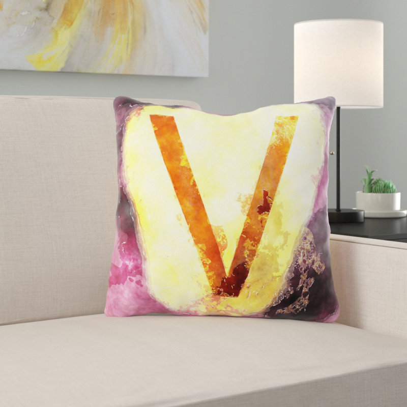 Coussin décoratif aquarelle Quandro, Microsuède, Intérieur
