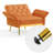 Zianny Velvet Accent Chair with Ottoman-673816102