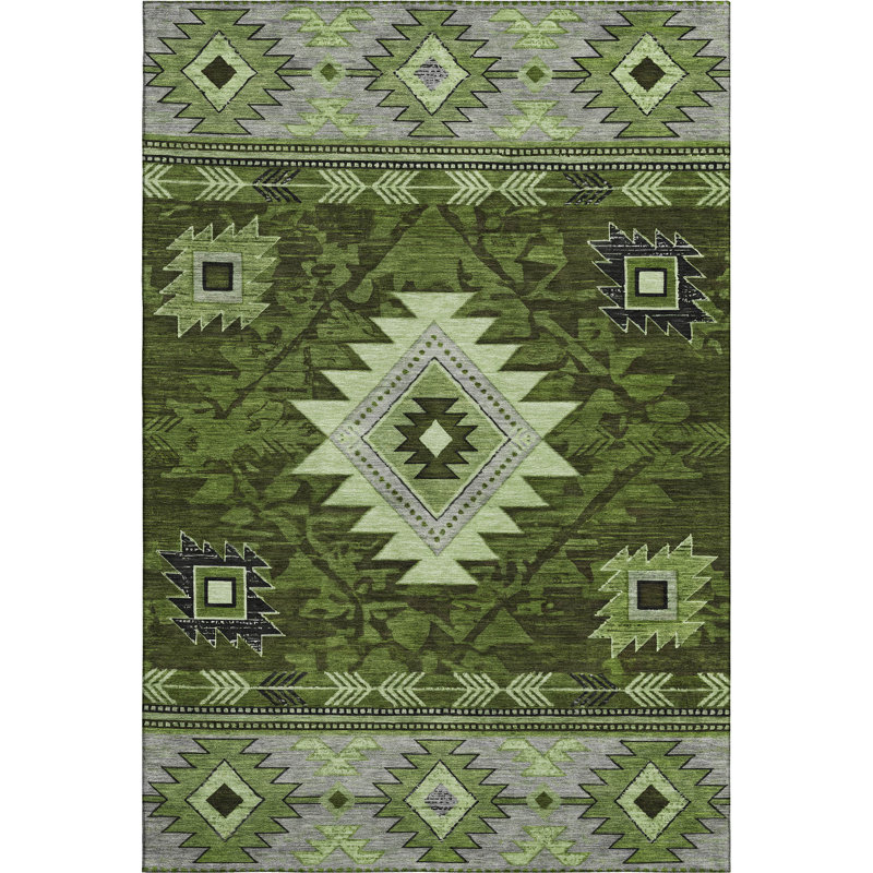 Premium Machine Washable Lubbers AMF1754 Tribal Rug, Rectangle 8' x 10'