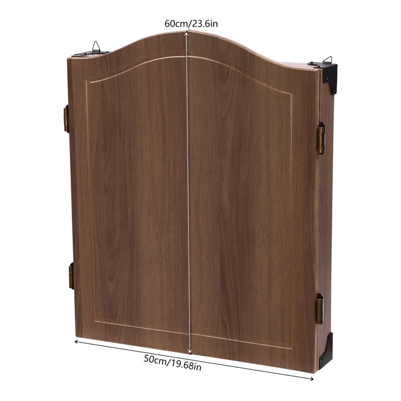 Modern Brown MDF and Sisal Dartboard Cabinet Set