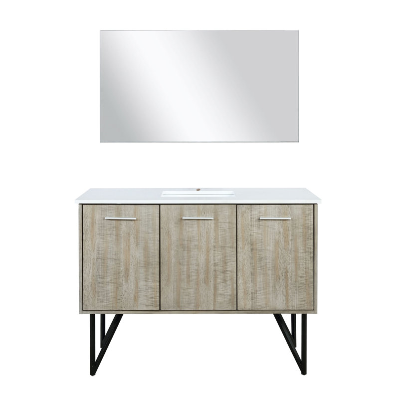 Meuble-lavabo l 48 po x P 20 po Lancy, Marbre de culture blanc