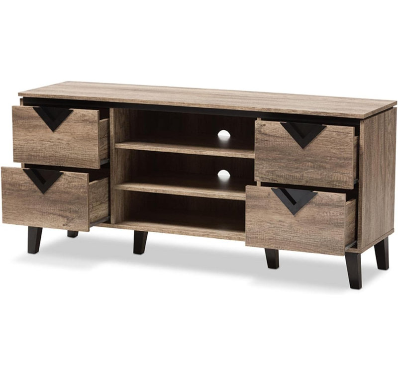  Modern TV Stand Black Accent