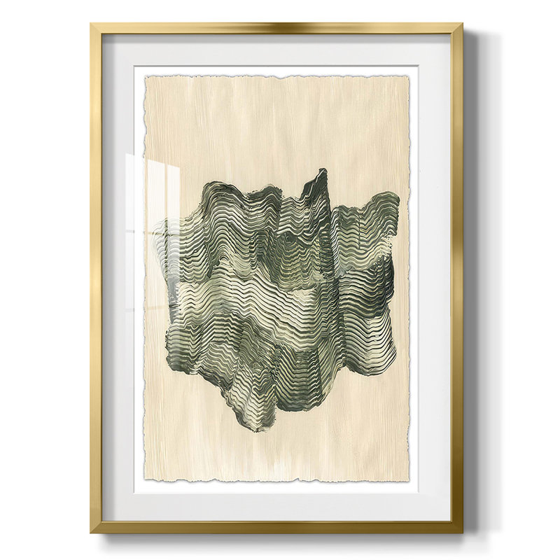 Chlorophylle II, Papier avec cadre doré, Blanc