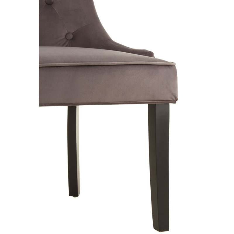 Moultrie 124.46cm H Tufted Polyester Blend Upholstered Side Chair, Grey