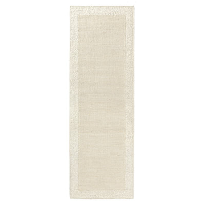Farmhouse Bordered Hand-Woven Wool Blend Indoor Area Rug