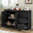 Kitchen Island with Extendable Dining Table,Converts Into a Dining Table and Adjustable Pull-Out Top-1569280955