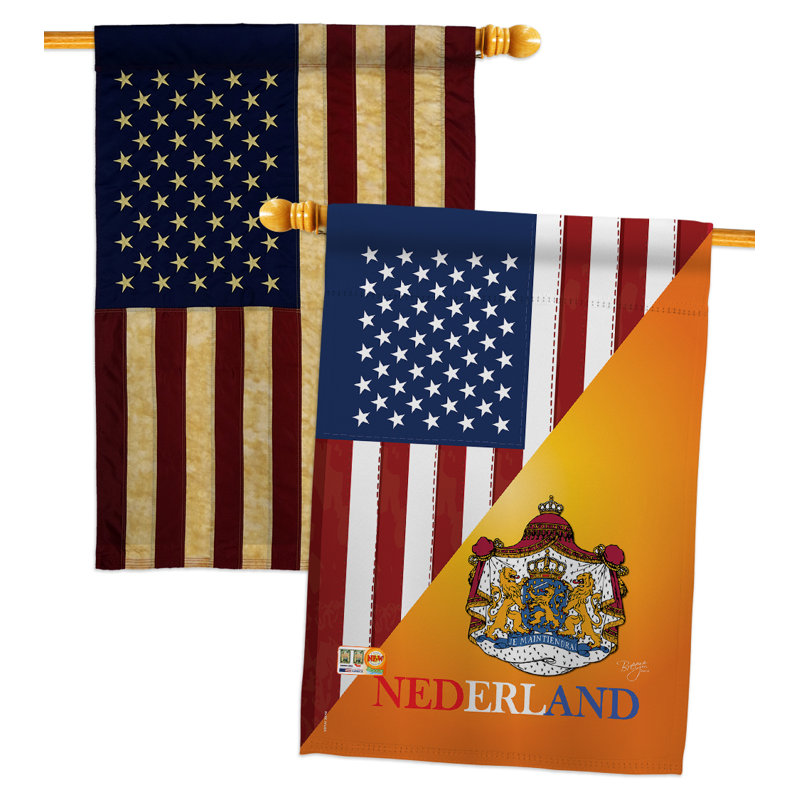 Ensemble de 2 drapeaux de maison 2 côtés en polyester 40 x 28 po amitié impressions