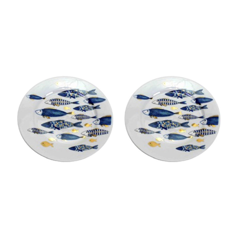 Ensemble de 2 assiettes en céramique Marlee