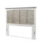 Charte - Tête de lit en bois massif - Grand - Finition gris pommelé et blanc-70612861