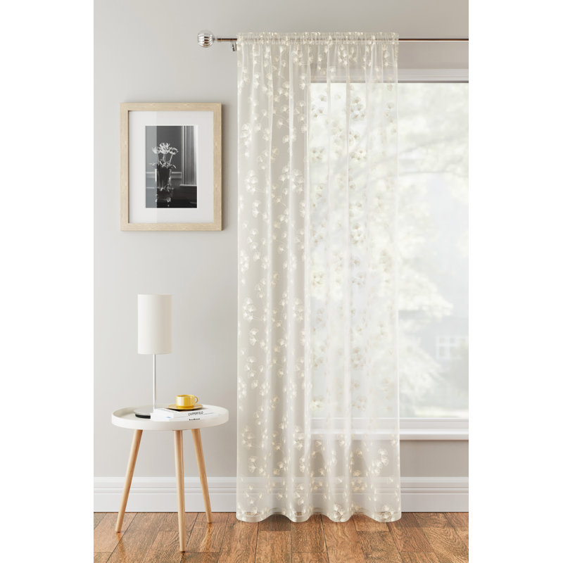 Molesley Sheer Curtain Single Panel, 56 W x 73 D cm, Cream