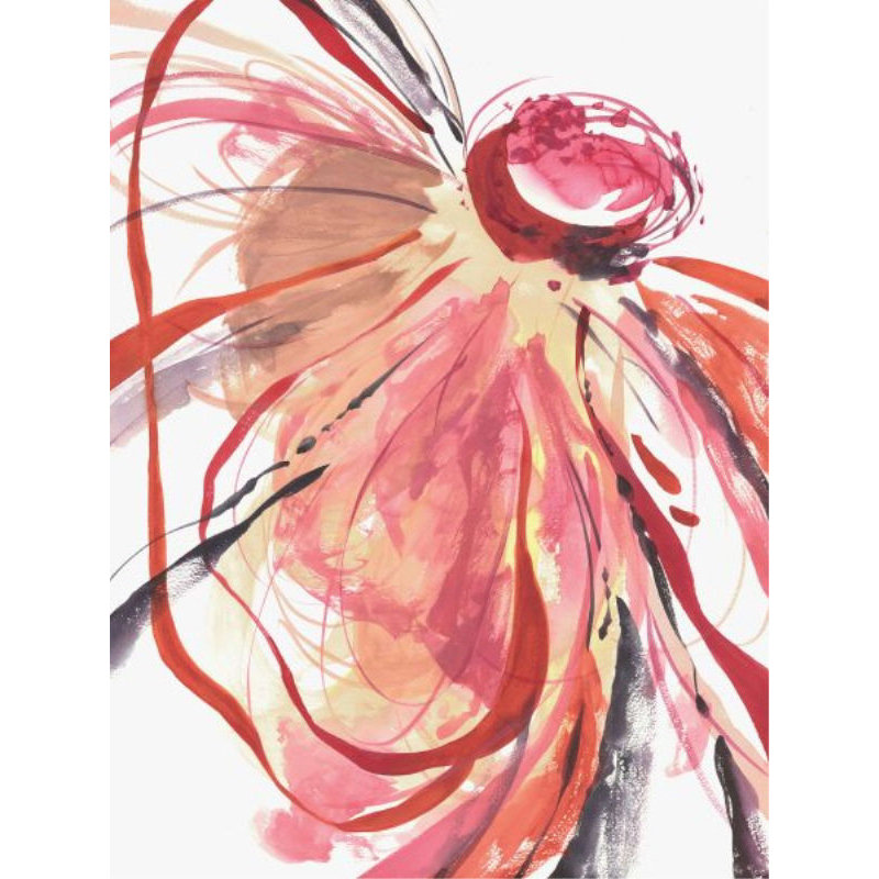 Full Blossom I Painting by Sara Brown, Glass Coat, 53" H x 40" W x 1.5" D