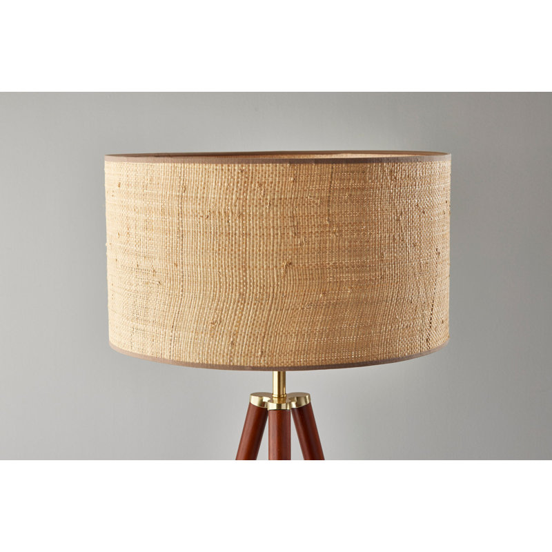 Lampe trépied 60 "Kisa, Brun / Laiton antique, Brun/beige