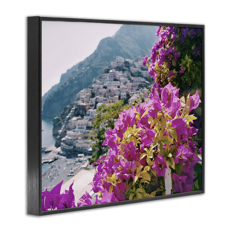 Giclée encadrée «Flowers In Positano», conception par LSR Creative Studio, H 11 po x l 14 po, Giclée encadrée noir minuit