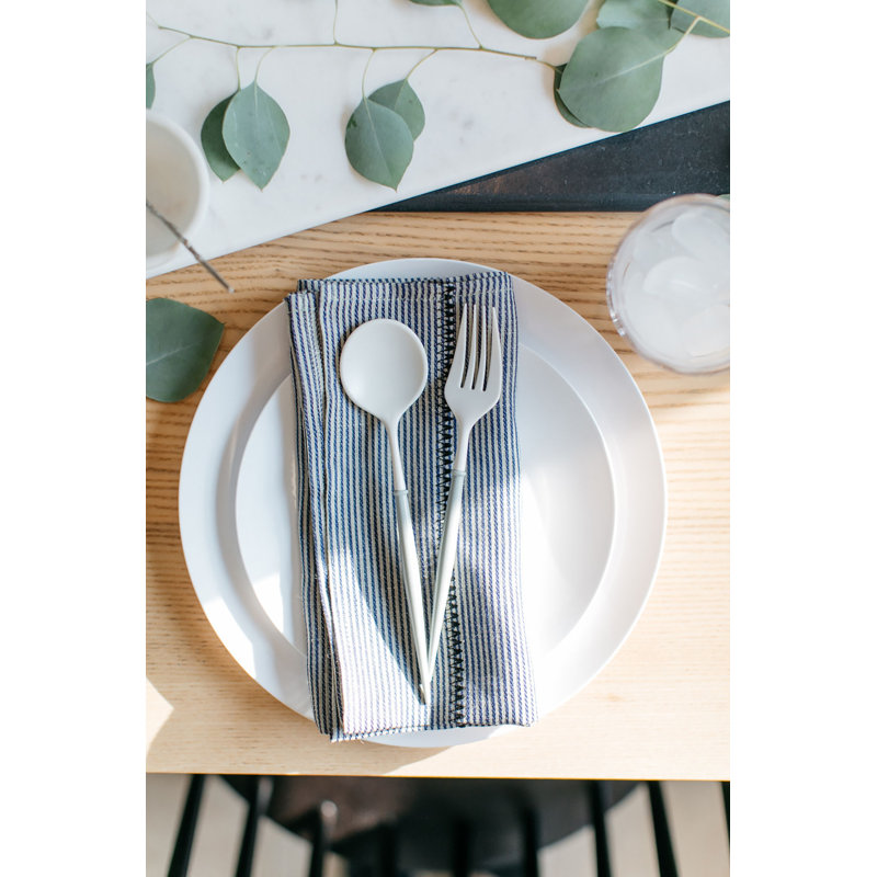 Stitch Linen Square Napkins, Chambray Stripe