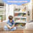 Arlease 4 Tier Kids Bookshelf and Book Storage, Organizer with Two Hooks