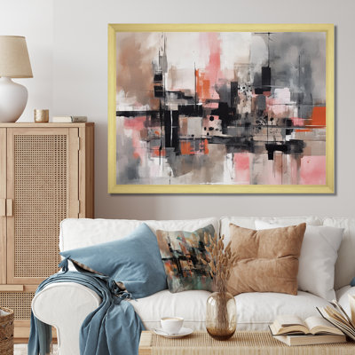 «Pink Black Minimalims Fludity II», reproduction sur toile