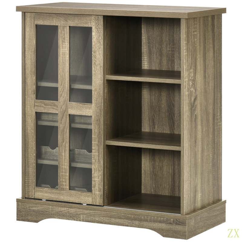 Armoire à café, buffet de 36 po avec porte coulissante, armoire à vin avec rangement