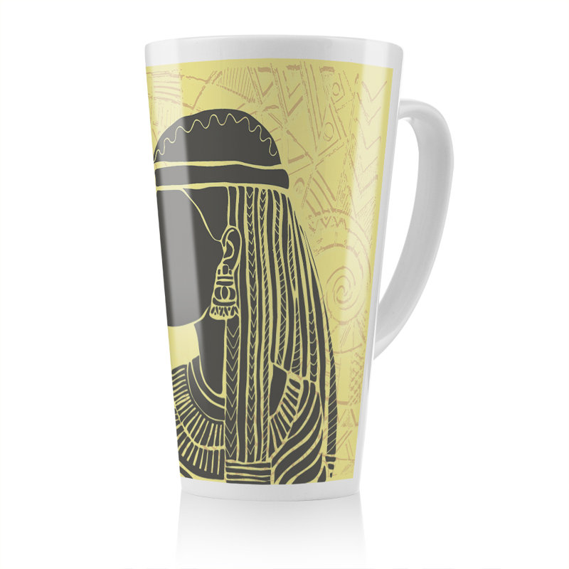 Egyptian Women On Latte Mug, Yellow