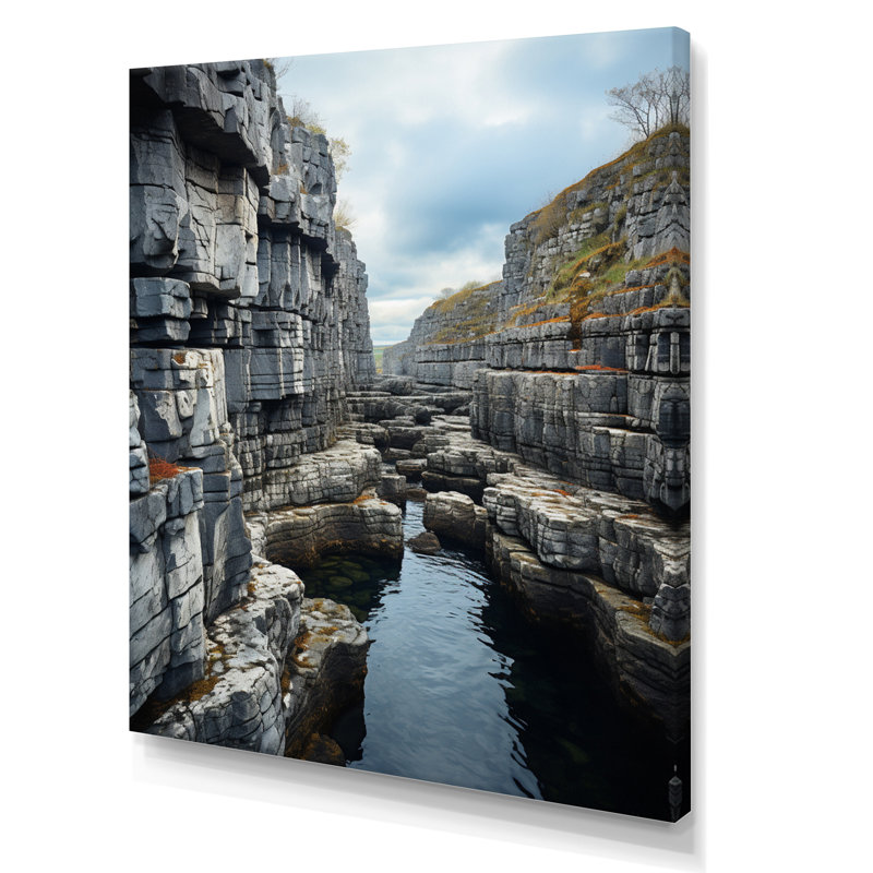 «Ireland the Burren Clif II», reproduction sur toile, H 44 po x l 34 po x P 1,5 po, Toile tendue