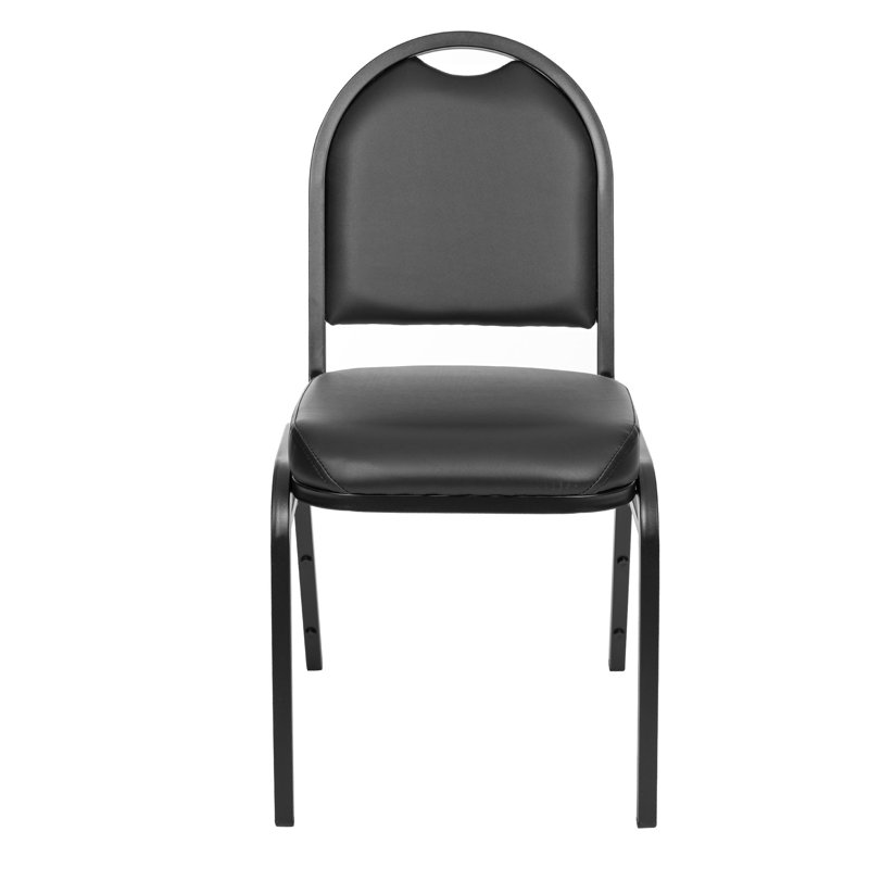 Chaise empilable en vinyle Celia (paquet de 2), Noir, Noir