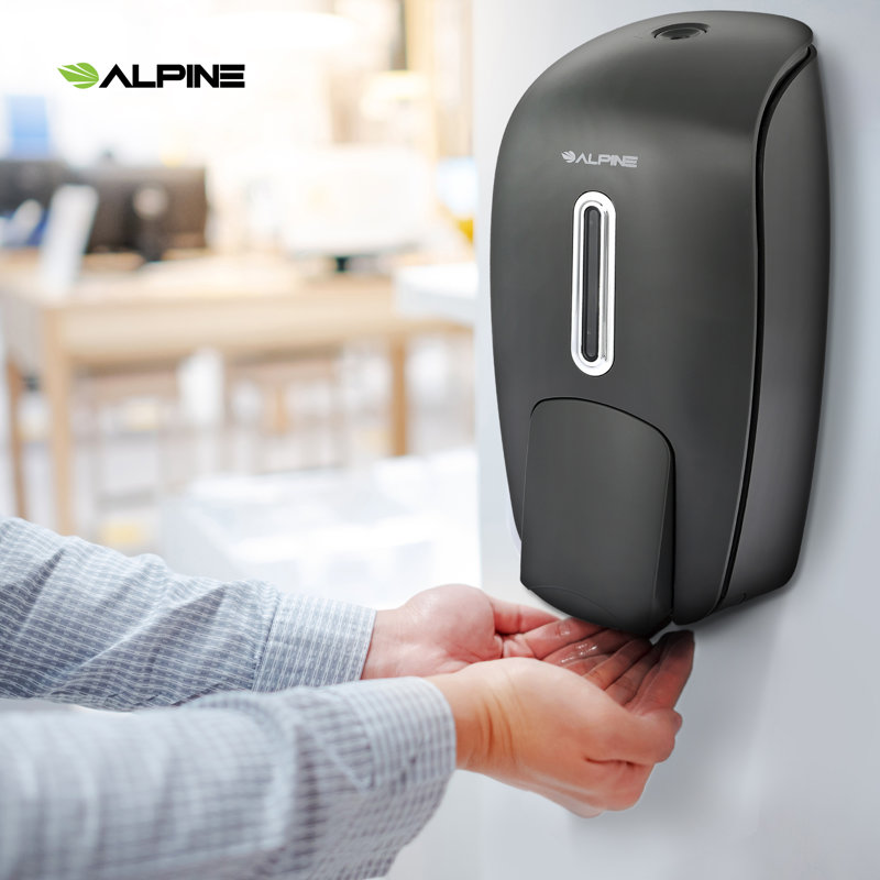 2 Piece Surface Mounted Hand Soap Dispenser Set, Black