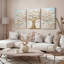 Ensemble de 3 impressions florales sur toile tendue à l'huile sur toile-129393473