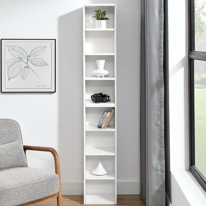 Multifunctional 8 - Tier Media Tower Rack, Double Bookcase For Cd Storage In Home Office, Adjustable Shelves, Waterproof And Quick To Install, 3A Packaging Easy Assemble, Packaged