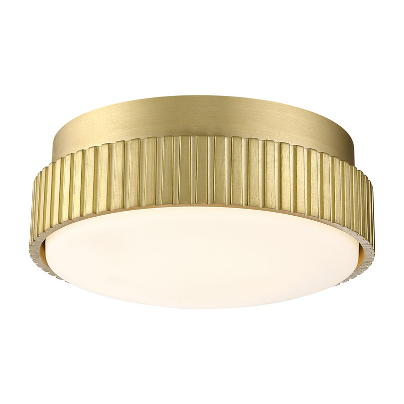 Kute Ceiling Fan Knurled Correlated Color Temperature (CCT) Select LED Light Kit - Brushed Satin Brass, Brass