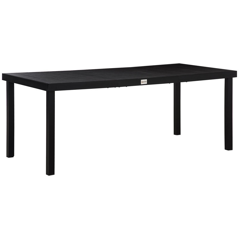 Table de salle à manger d'extérieur pour 8 personnes de 75 po x 35 po Outsunny, Noir