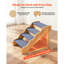 Escalier pour animaux de compagnie en bois à 4 marches, 74 cm L x 43 cm l x 50 cm H, en bois massif, rampe monobloc pour chien, surface antidérapante en polyester naturel, capacité de 68 kg pour lits hauts
