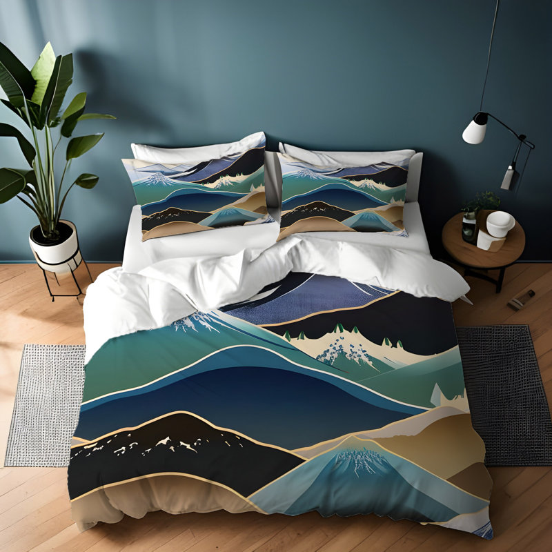 Ensemble de housse de couette , Housse de couette grand + 2 grandes taies décorat