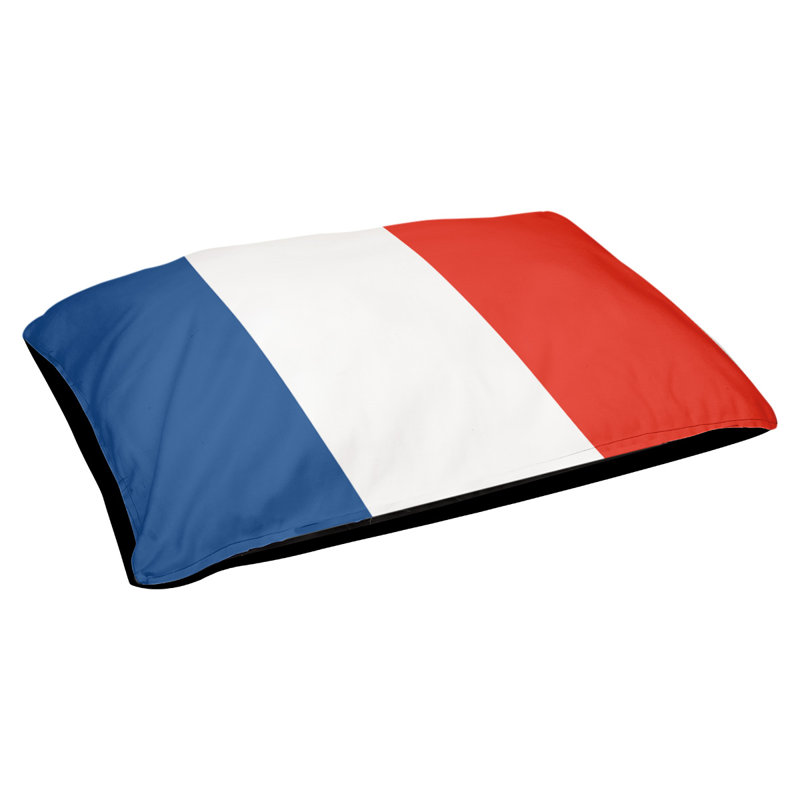 Coussin Oakland, Grand (l 40 po x P 30 po x H 14 po), Bleu royal / blanc / rouge