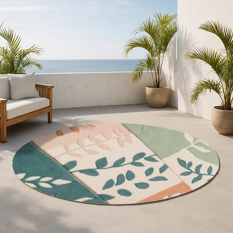 Tapis d'intérieur et d'extérieur Flora's Dance, Rond 5 pi
