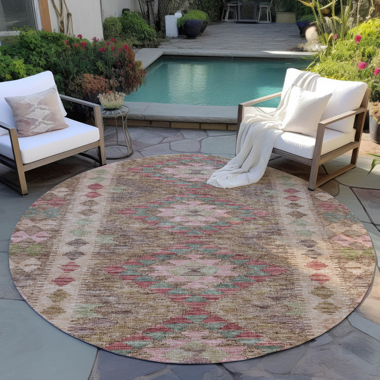 Machine Washable Indoor/Outdoor Claudian ACN1226 Brown Rug