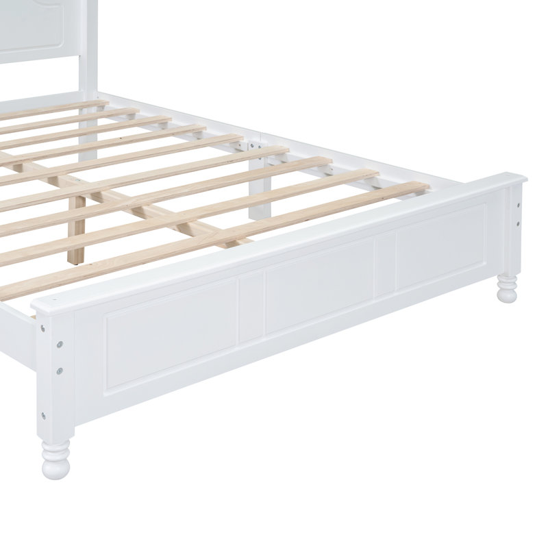 Size Wood Platform Bed Frame,Retro Style Platform Bed With Wooden Slat Support