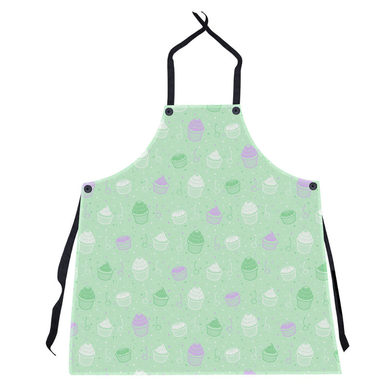 Bib Apron, Green/Purple