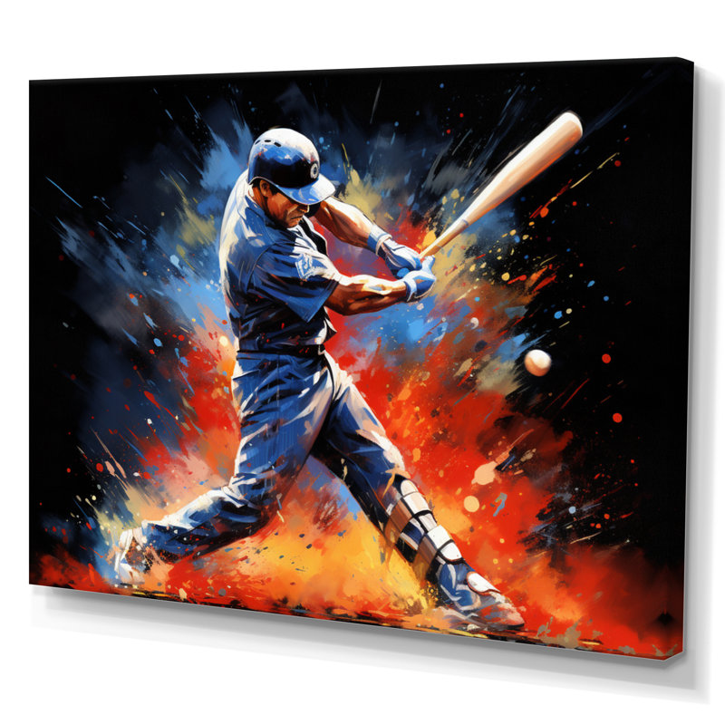 Baseball Swing Of Emotion II - impressions sur toile, H 12 po x l 20 po x P 1 po, Toile tendue