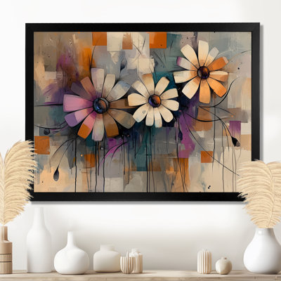 Vintage Geometric Harmony Daisies II - Daisies Wall Art