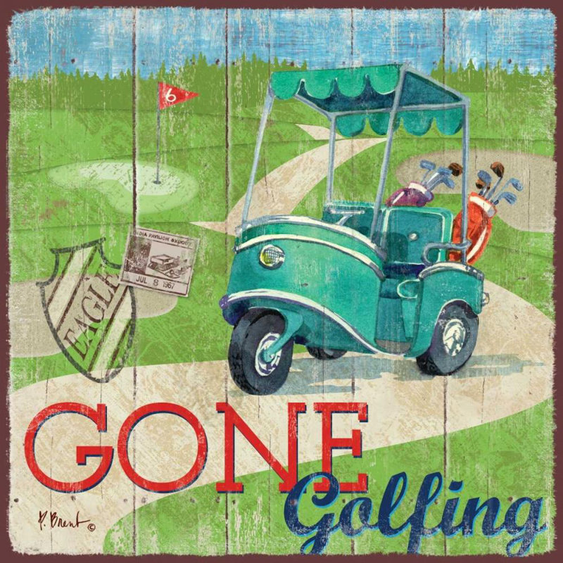 "Rosalind Wheeler Brent, Paul", art sur toile tendue sous le titre: Golf Time IV BNT-1159, H 28 po x l 28 po