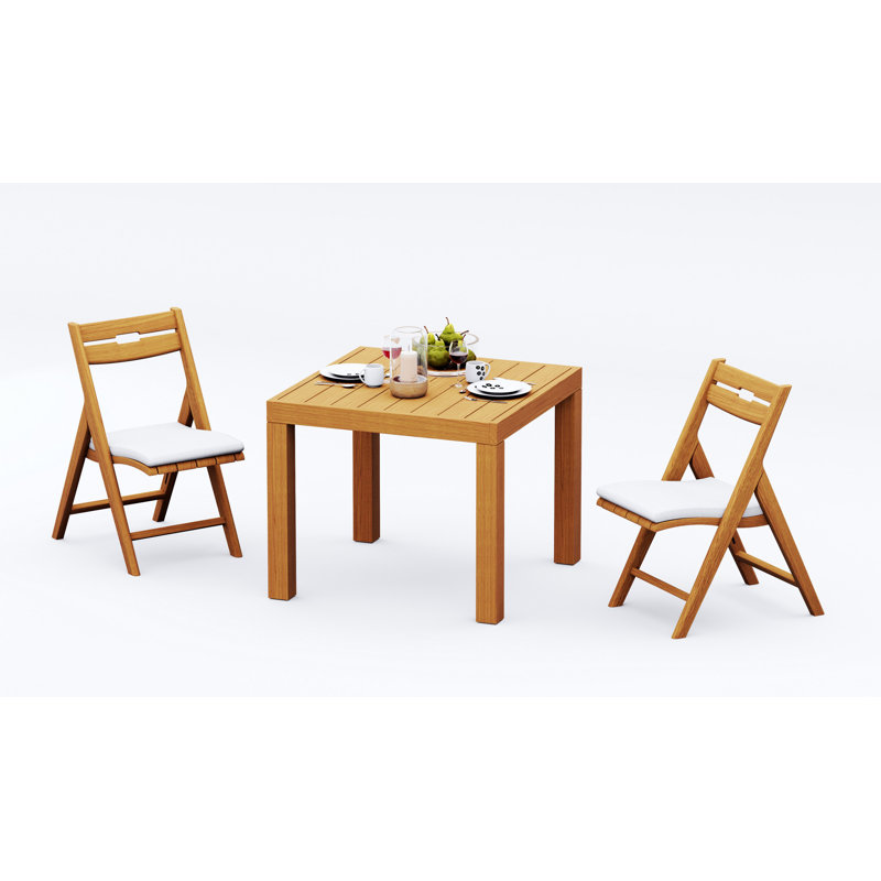Surfliner Outdoor 3 - Piece Teak Dining Set