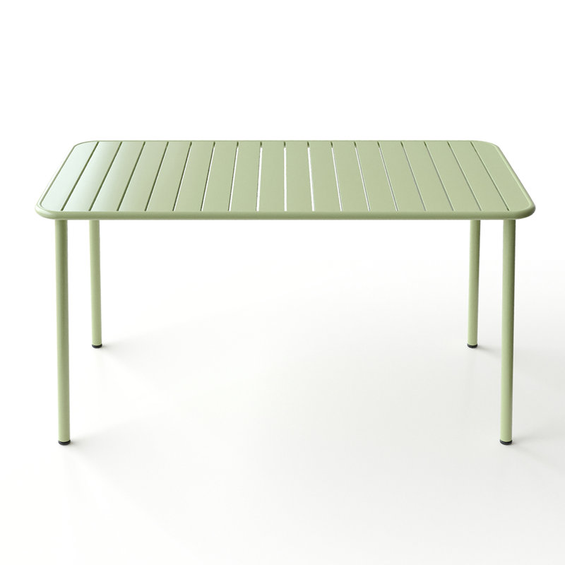Table de salle à manger longue pour l'extérieur, Vert givré