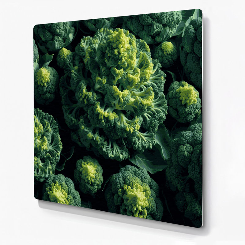 Légumes, art mural vert en métal Romanesco, H 16 po x l 16 po