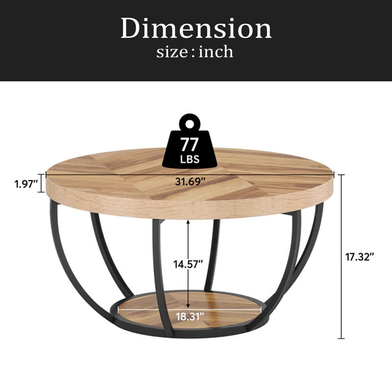 Table ronde à 2 niveaux, table de voeux en bois, table basse, petite table de bureau, Bois