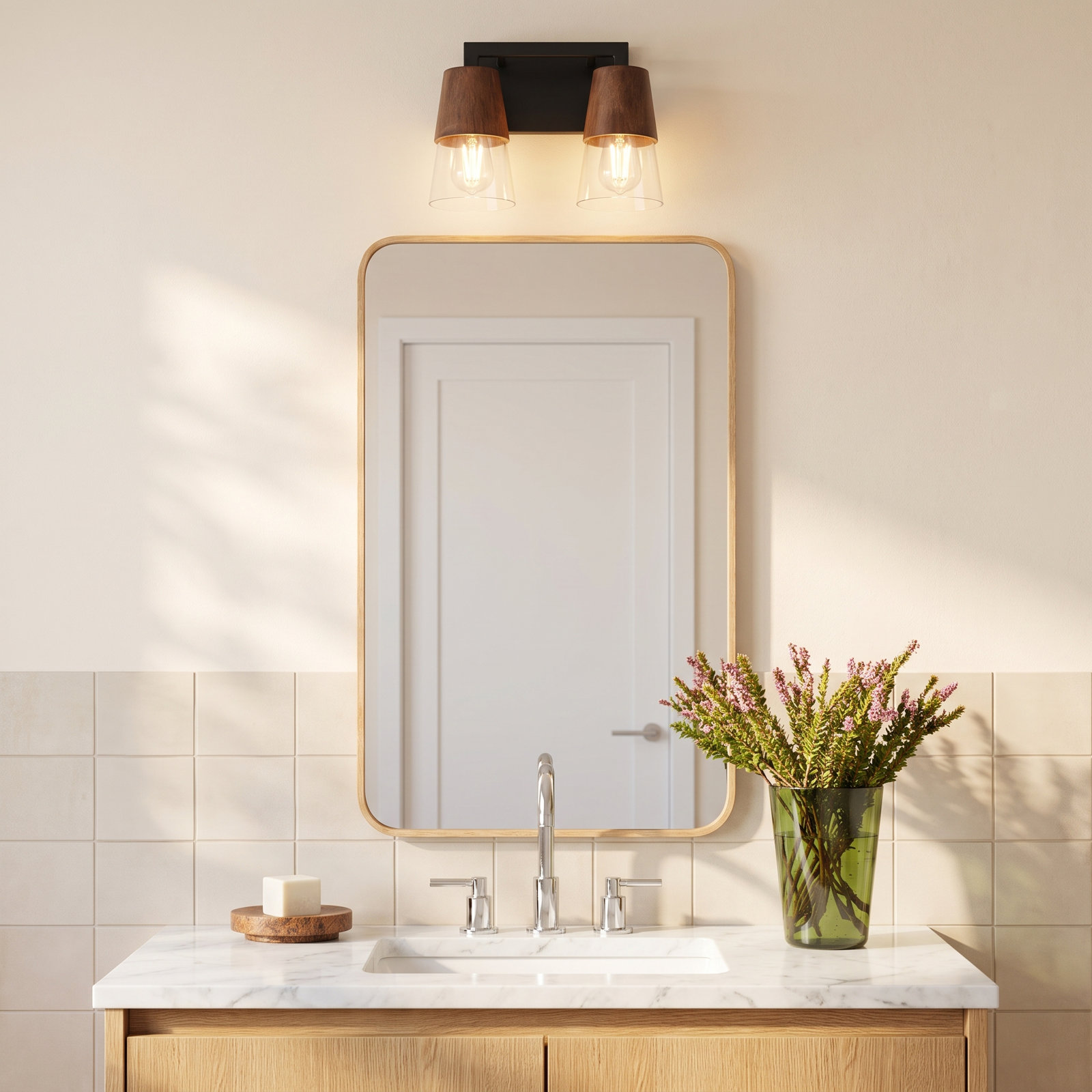 Remora 2 Light Transparent Dimmable Vanity Light